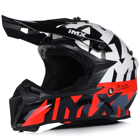 Casca moto Imx Fmx enduro, Protectie UV, Off-Road, Alb Rosu, S 55-56 cm