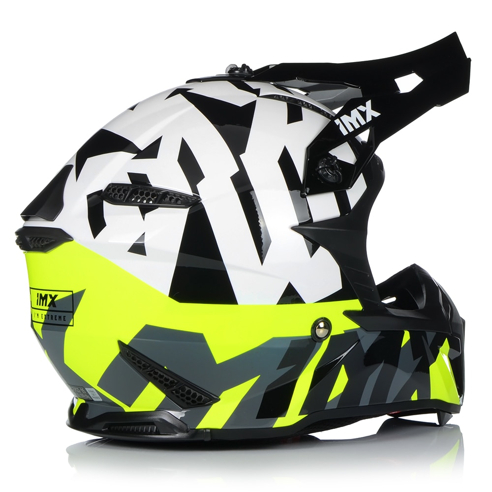 Casca moto Imx Fmx enduro, Protectie UV, Off-Road, Alb Galben, XL 61-62 ...