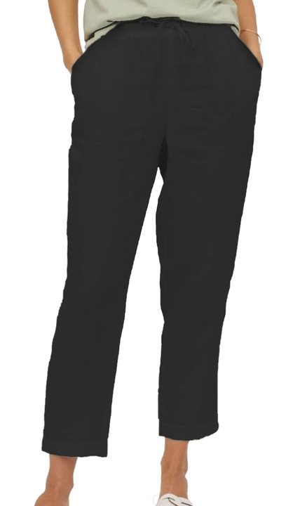 Pantaloni de vara din in, 4513, negru, 46
