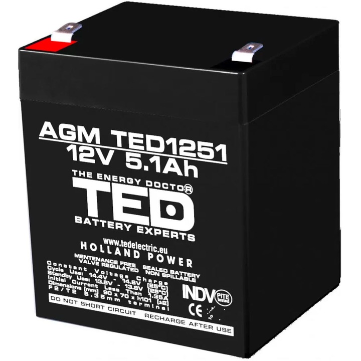 Acumulator AGM VRLA 12V 5,1Ah