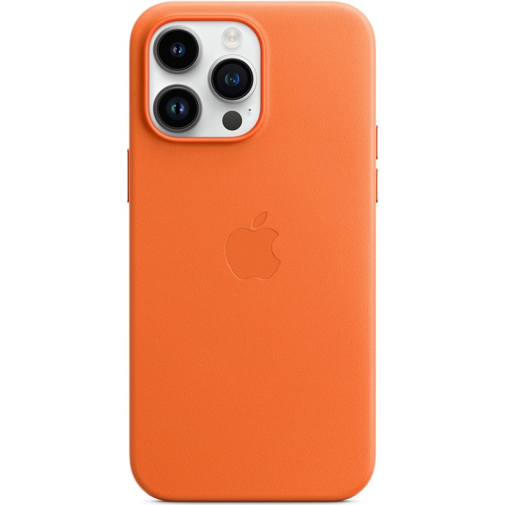 Предпазен калъф Apple Leather Case with MagSafe за iPhone 14 Pro Max, Orange