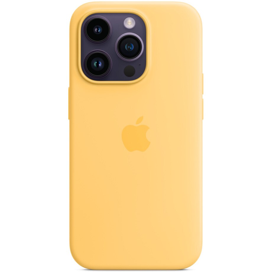 Husa de protectie Apple Silicone Case with MagSafe pentru iPhone 14 Pro, Sunglow