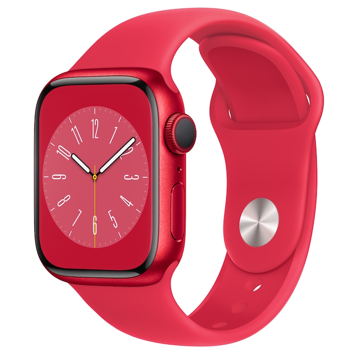 Apple Watch Series 8 GPS, 41 mm, (PRODUCT)RED алуминиев корпус, с (PRODUCT)RED спортна каишка