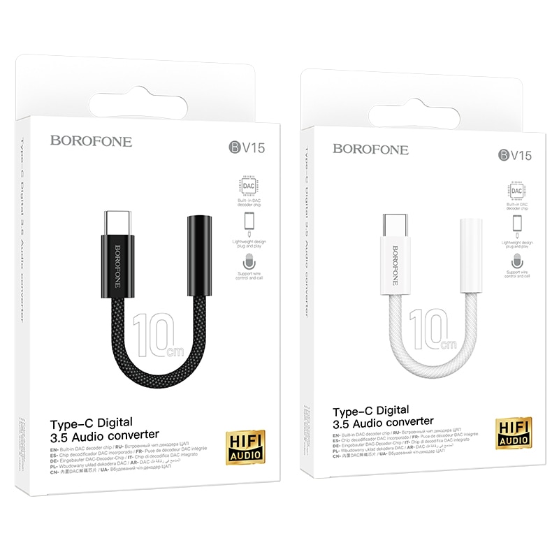 Стерео аудио адаптер USB-C тип-C щепсел към 3,5 мм жак щепсел, 10 см ...