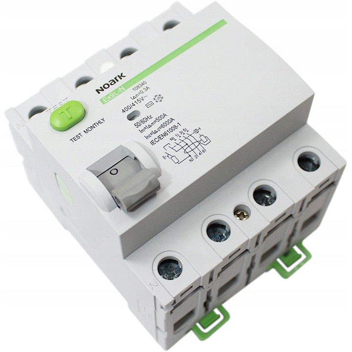 Siguranta automata diferentiala 108370 Ex9L-N, Noark, 4P, 40A, 300mA