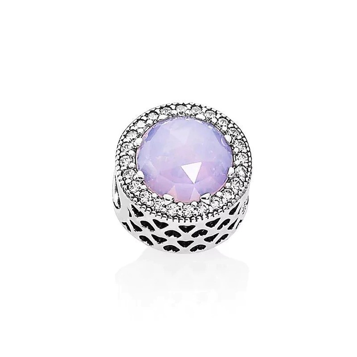 Talisman Argint 925, Charm compatibil Pandora – Pink stone