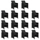 Set mobilier de exterior cu perne vidaXL, 15 piese, negru, poliratan, 70.2 kg 3095639