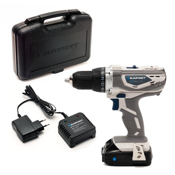 Masina de gaurit cu acumulator, Blaupunkt, BP6310AC, 1650 rpm, Li-Ion 18V, sistem ADN, carcasa BMC, Gri