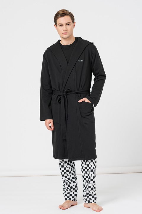 CALVIN KLEIN, Halat cu cordon, Negru, S-M