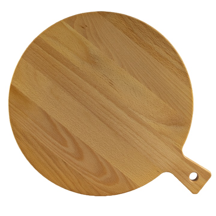 Platou lemn, cu maner, Cesiro, 365x300x15 mm, Maro natur