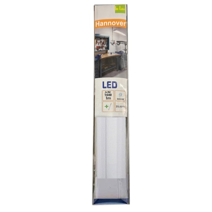 Set 2xTub LED, Hi-Lite, 62cm, 1600 lm, 2x 9W, Alb