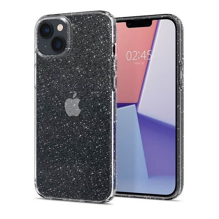 Блестящ Калъф за iPhone 14 Plus, SPIGEN Liquid Crystal Glitter Quartz Case, Прозрачен