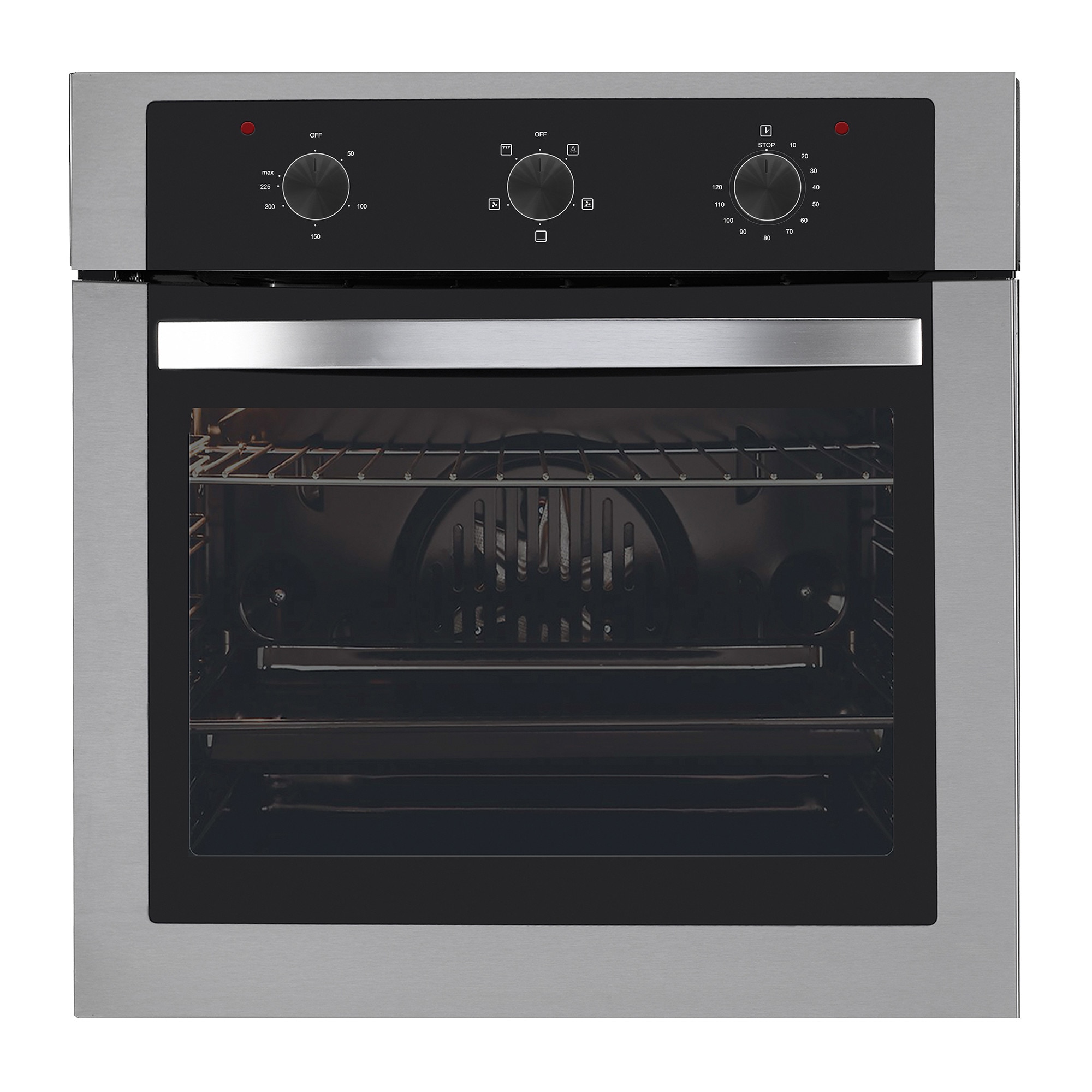 Cuptor eletric incorporabil Pyramis 60IN 6065, 5 functii, Clasa A, Inox si Sticla neagra