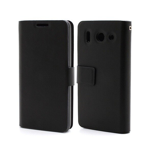 Husa Book Doormoon din piele naturala pentru Huawei Ascend G510, Negru