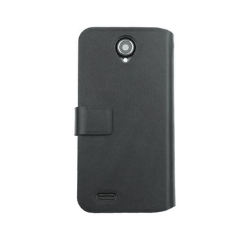 Husa Book Doormoon din piele naturala pentru Lenovo A830, Negru Husa Book Doormoon din piele naturala pentru Lenovo A830, Negru