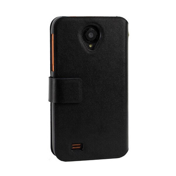 Husa Book Doormoon din piele naturala pentru Lenovo S750, Negru