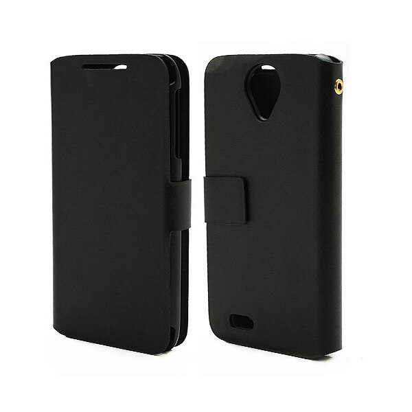 Husa Book Doormoon din piele naturala pentru Lenovo S820, Negru