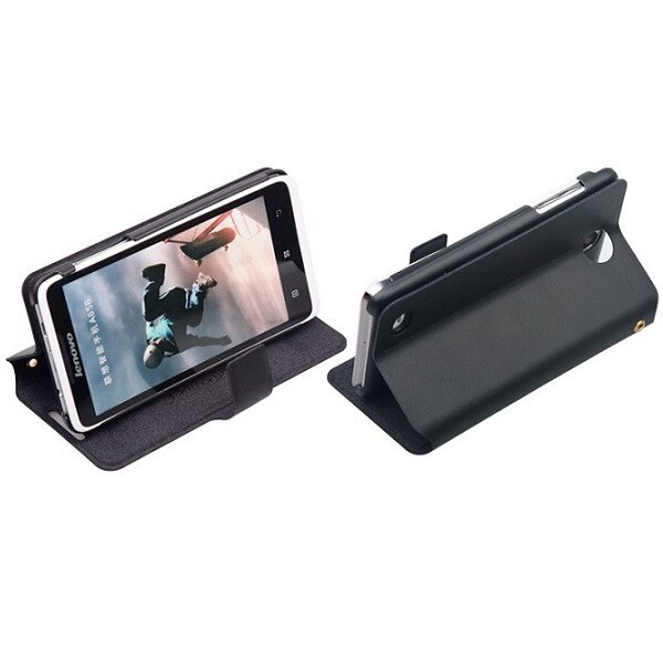 Husa Book Doormoon din piele naturala pentru Lenovo A656, Negru