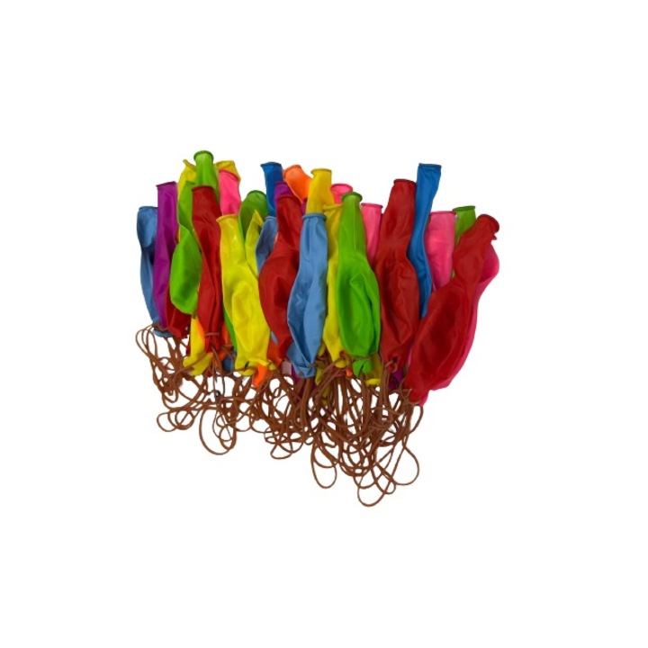 Set 50 baloane colorate cu snur 45 cm, Hop 7