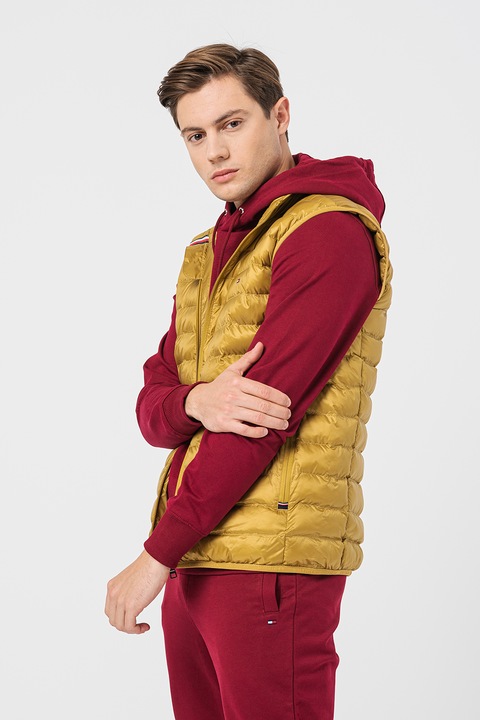 Tommy Hilfiger, Vesta matlasata cu vatelina, Ocru, 2XL