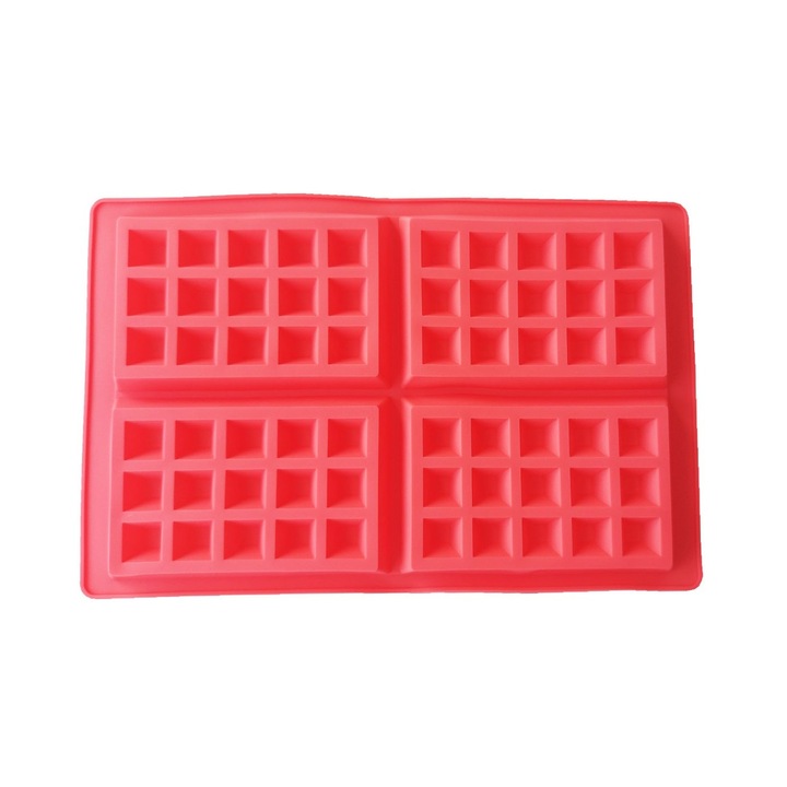 Силиконова форма 4 кухини, За Grofe, Червена, 28 см, 233COF