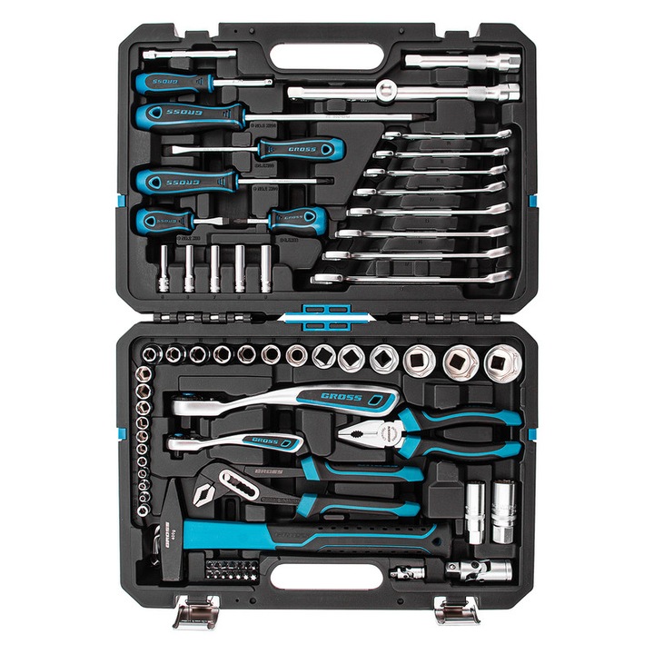 Set de scule 76 de articole, 120 de dinti, CrV1/4, 1/2" GROSS