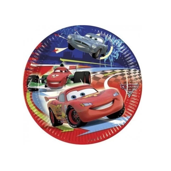 Farfurie din hartie, Javoli, Disney Cars, 8 bucati, 23 cm, Multicolor