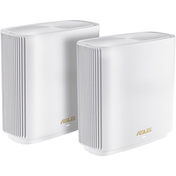 Sistem Wi-Fi Mesh ASUS ZenWiFi XT9 (W-2-PK), AX7800, Tri-Band, acoperire 530m², Quad-Core 1.7GHz CPU, 256MB/1GB Flash/RAM, 2.5G port, AiProtection Pro, Adaptive QoS, VPN server/client, IPTV, OFDMA, Beamforming, Link Aggregation, AiMesh