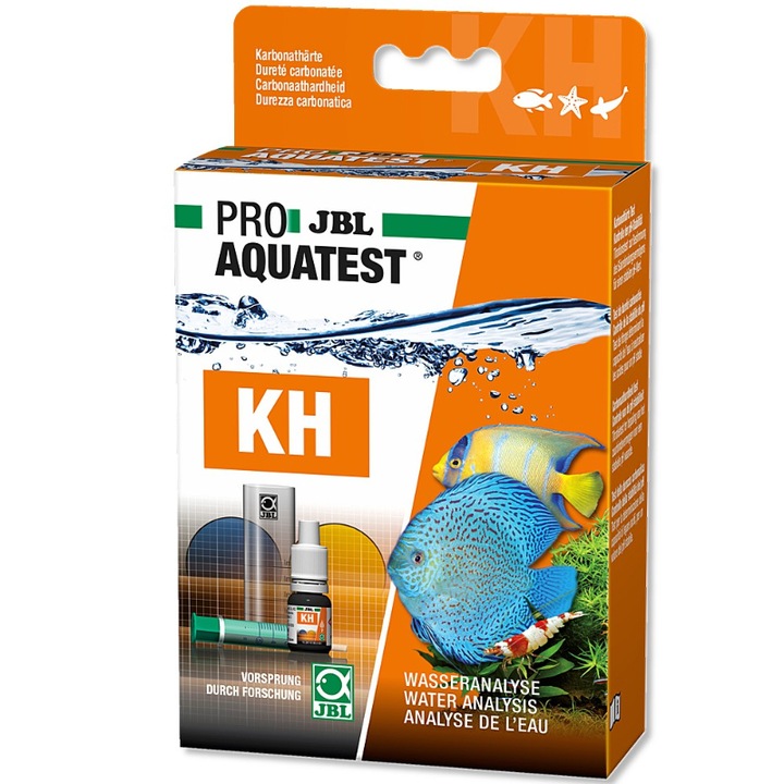 Akváriumi vízteszt, JBL, karbonát keménység/KH, újrafelhasználható