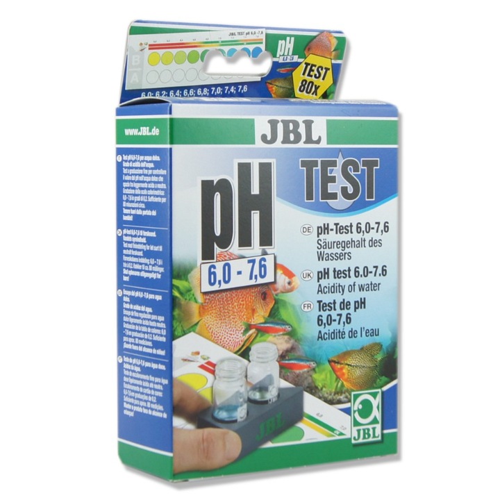 Akváriumi vízteszt, JBL, pH 6,0 - 7,6, Újrafelhasználható