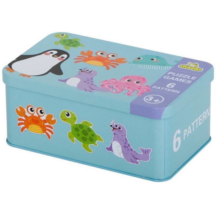 Puzzle 25 piese, Kik, Animale Marine, 3 ani+, Multicolor