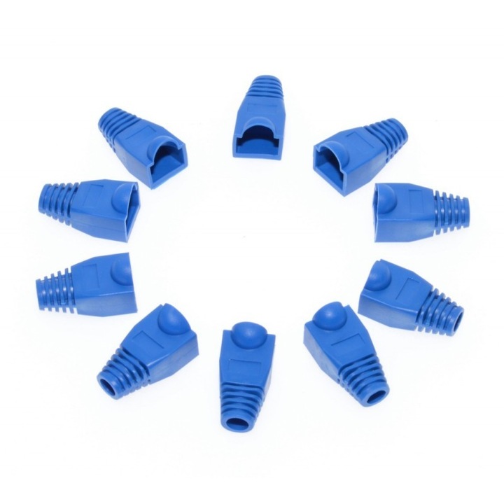 Set 10 protectii pentru conector UTP RJ45 elSales ELS-PMUA, material plastic, albastru