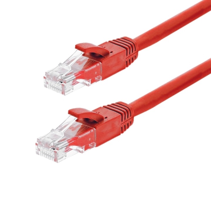 Patch kábel Gigabit UTP Cat6, LSZH, 2 méter, piros, AsyTech Networking TSY-PC-UTP6-2M-R