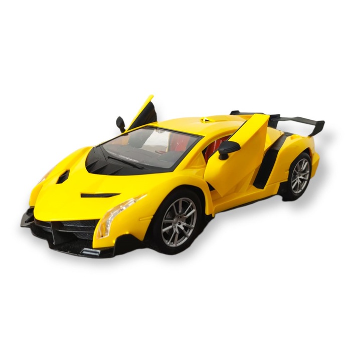 Masinuta cu telecomanda Lamborghini cu acumulator, Scara 1:16, Galben