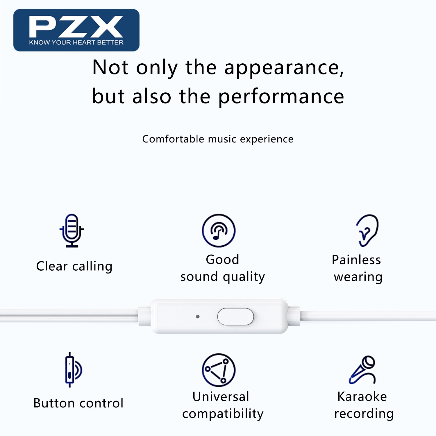 Casti cu microfon, PZX, 1550, 3.5 mm, Alb