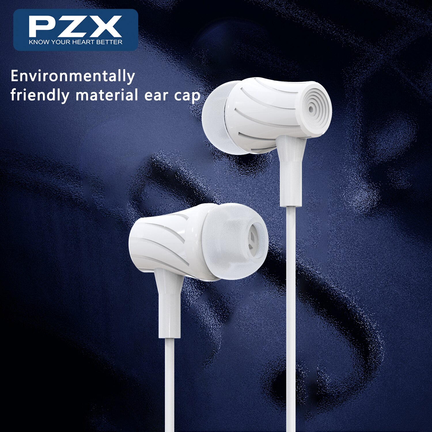 Casti cu microfon, PZX, 1550, 3.5 mm, Alb
