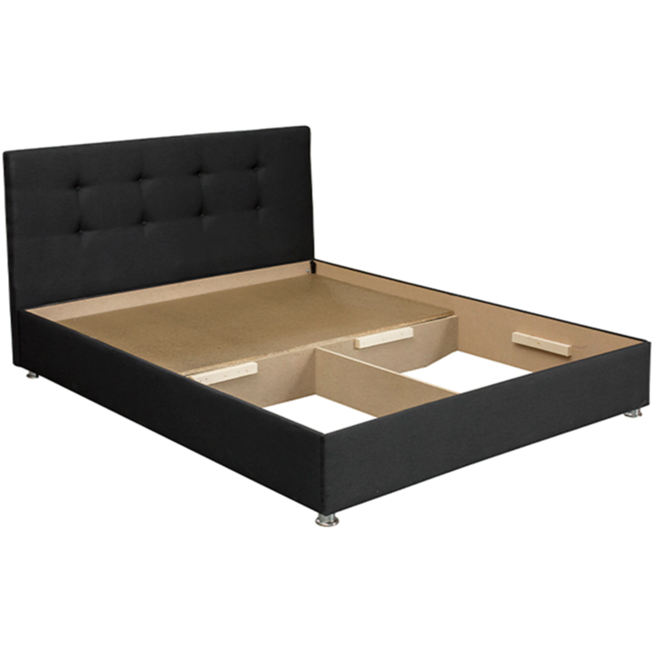 Kring Lana ágy, matrac mérete 160x200 cm, matractartó, antracit szürke