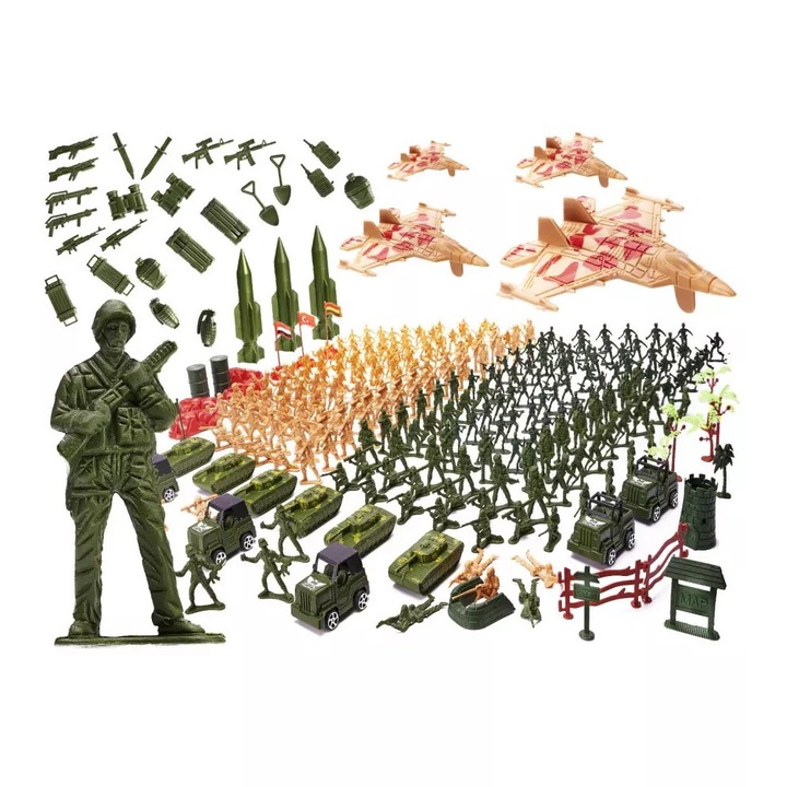 Set de figurine baza militara 307 piese pentru copii