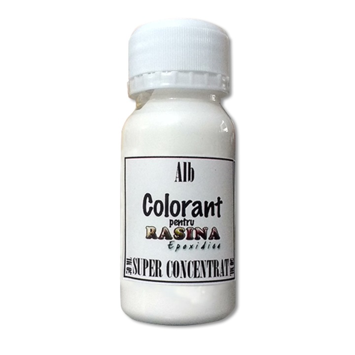 Colorant superconcentrat Alb 50ml pentru rasina epoxidica, art line DEVE, pigment lichid