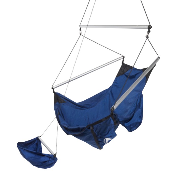 Висящ стол Ticket To The Moon, Найлон/Алуминий, Натоварване 120 кг, Син/Черен