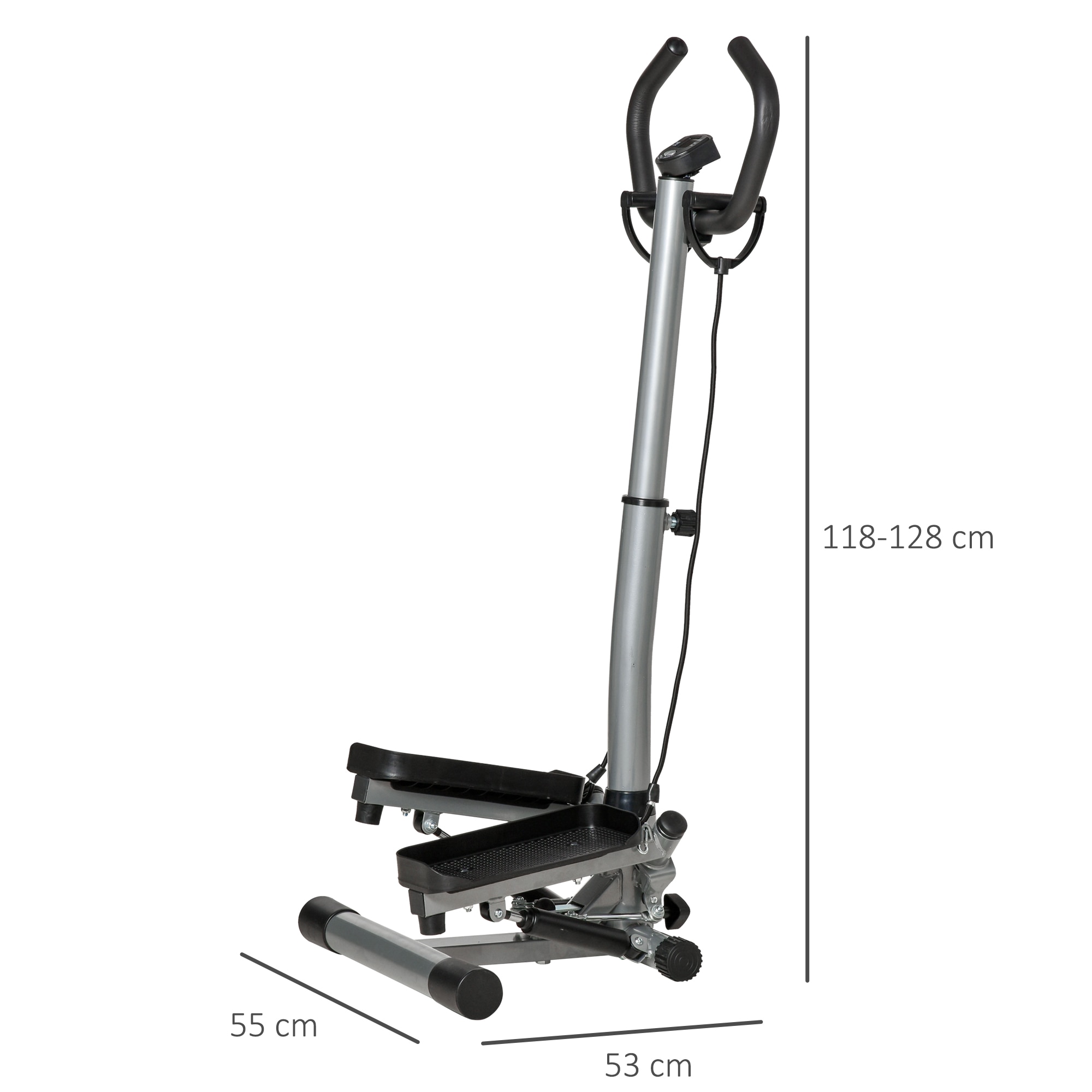 Stepper Aerobica HOMCOM Regolabile In 3 Altezze (12.5/17.5/22.5 Cm), Carico Max 150 Kg, In Plastica