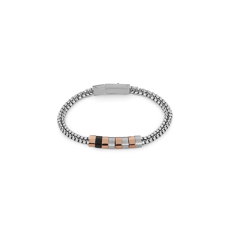 Daniel Klein fekete rozsdamentes acél férfi karkötő, DKJ.6.2164-2