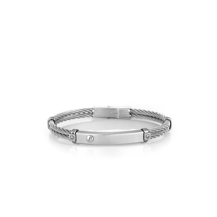 Santa Barbara Polo ezüst színű rozsdamentes acél férfi karkötő, SBJ.6.2009-1