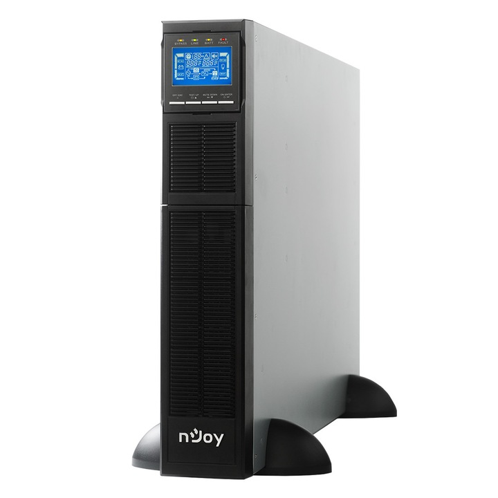 UPS nJoy Balder 6000, 6000VA/6000W, онлайн, двойно преобразуване, монтаж в шкаф/кула, LCD дисплей, гаранция за вземане и връщане, работи само заедно с батериен пакет Balder 2U или 3U