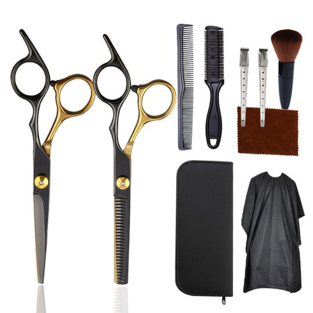 Set 10 foarfece tuns, CeruleTree, Inox, Auriu/Negru