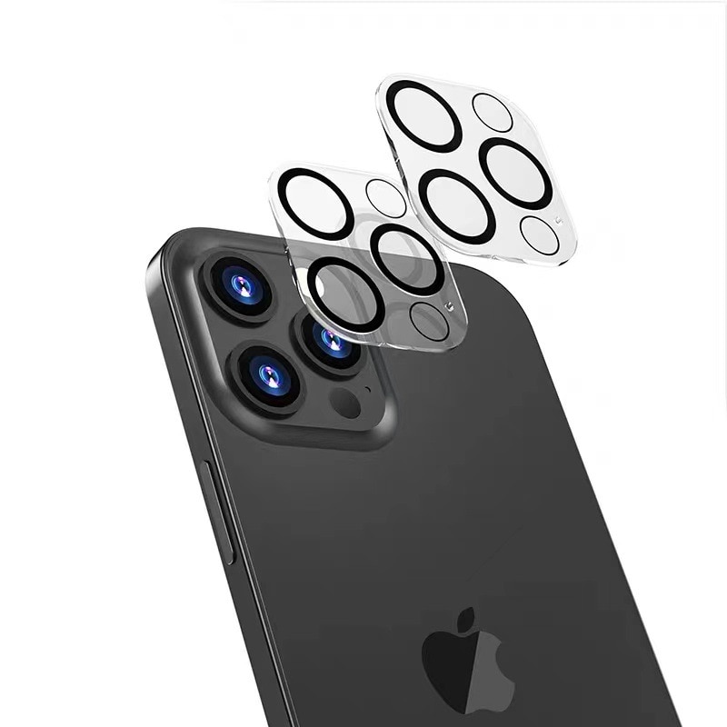 Folie protectie camera, SIHOiSi, Sticla securizata, Compatibila cu iPhone 14 Pro Max, Negru