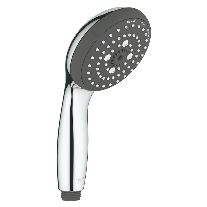 Душ слушалка Grohe 26031000, Vitalio Start 100 III, 3 функции, Гумена глава, Хром