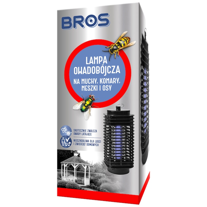 Bros Rovarirtó UV lámpa, beltéri / kültéri használatra, 230 V, fekete