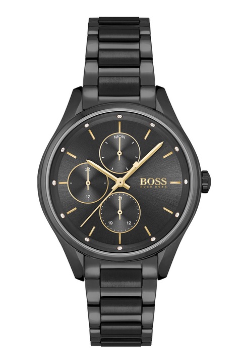 BOSS, Мултифункционален часовник с кристали, Черен