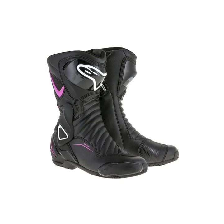 Дамски ботуши за мотоциклет Alpinestars Stella Smx-6 V2, черно/фуксия/бяло, размер 41